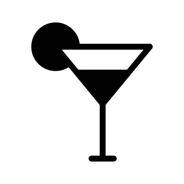 Cocktail Álcool Ícone Plano Isolado Fundo Branco Vetor Ilustração —  Vetores de Stock