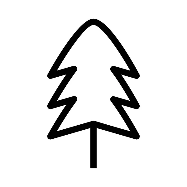 Vánoční Jedle Strom Ploché Styl Ikony Vektorové Ilustrace — Stockový vektor