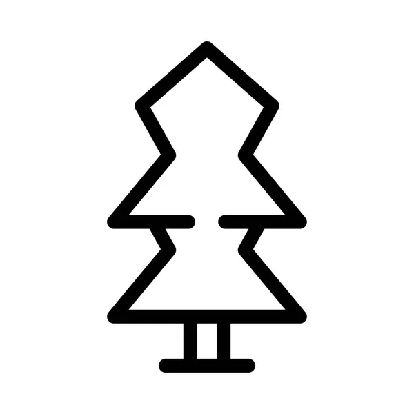 Vánoční Jedle Strom Ploché Styl Ikony Vektorové Ilustrace — Stockový vektor