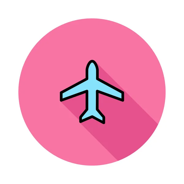 Airplane Flat Style Icon Vector Illustration — Stock Vector