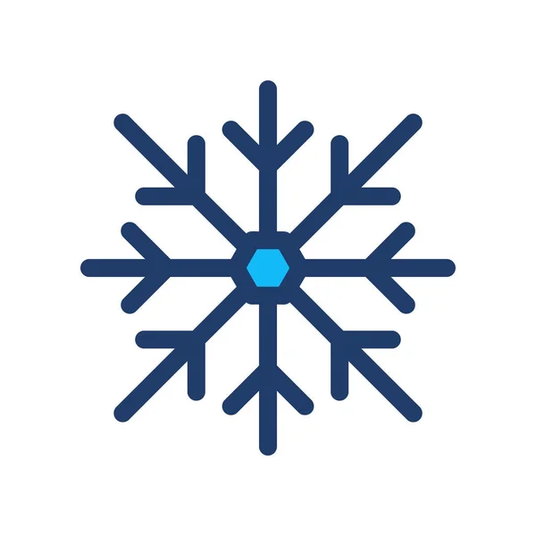 Navidad Decorativo Copo Nieve Icono Estilo Plano Vector Ilustración — Archivo Imágenes Vectoriales