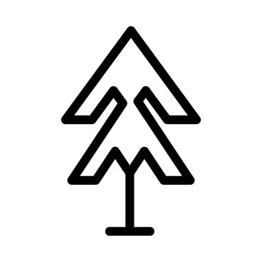 Noel köknar ağacı düz stil ikonu, vektör çizim   