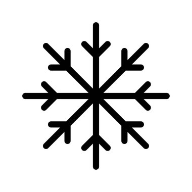 Noel dekoratif kar tanesi düz stil ikonu, vektör çizim 