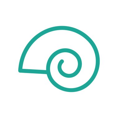 Salyangoz kabuğu düz simgesi, vektör, illüstrasyon