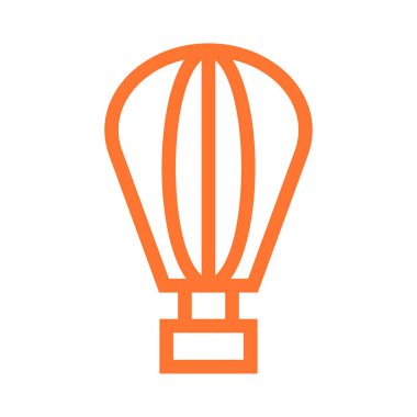 Hava Balon düz simgesi beyaz arka plan, vektör, illüstrasyon izole