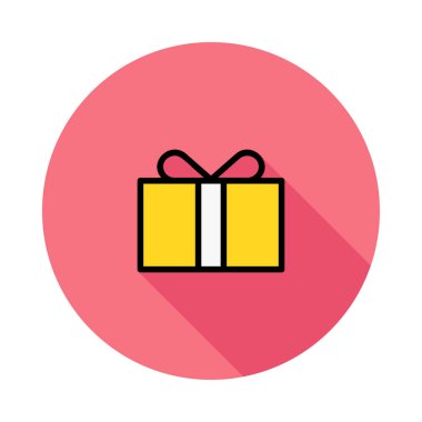 Beyaz arka plan üzerinde izole hattı hediye kutusu