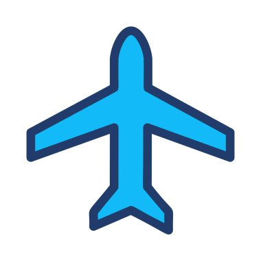 Uçak düz simgesi beyaz arka plan, vektör, illüstrasyon izole 