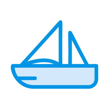 Cruise Gemi düz simgesi, vektör, illüstrasyon  