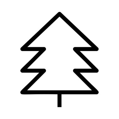 Noel köknar ağacı düz stil ikonu, vektör çizim   
