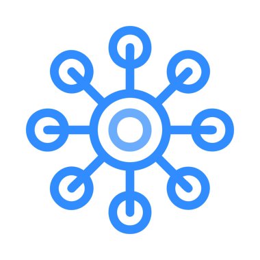 Noel dekoratif kar tanesi düz stil ikonu, vektör çizim 