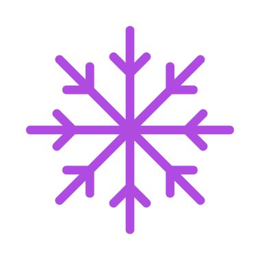 Noel dekoratif kar tanesi düz stil ikonu, vektör çizim 