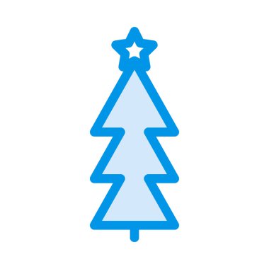 Noel köknar ağacı düz stil ikonu, vektör çizim   