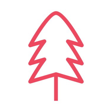 Noel köknar ağacı düz stil ikonu, vektör çizim   