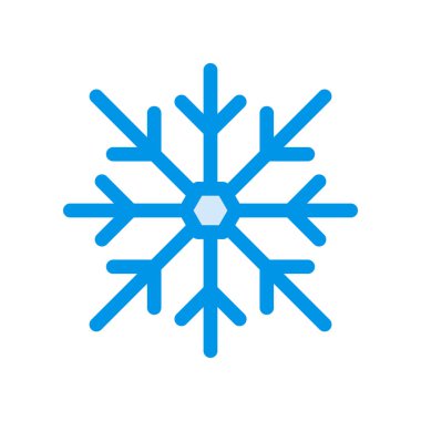 Noel dekoratif kar tanesi düz stil ikonu, vektör çizim 