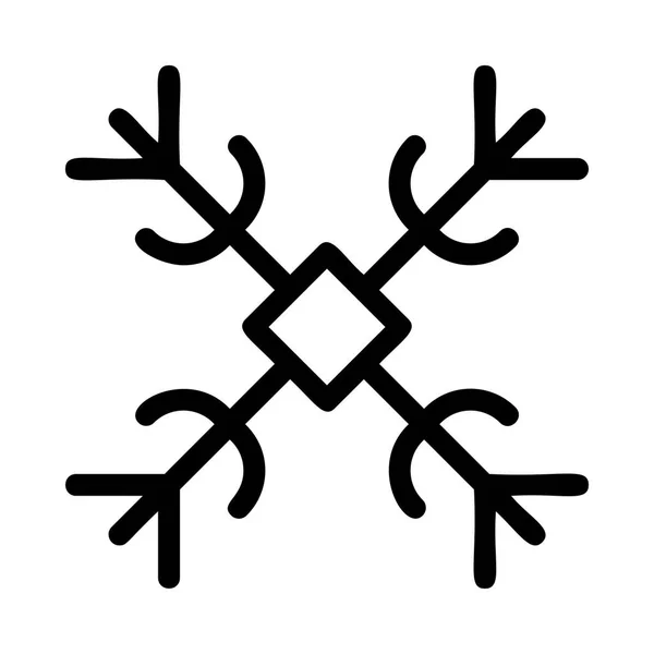 Christmas Decorative Snowflake Flat Style Icon Vector Illustration — Stock Vector