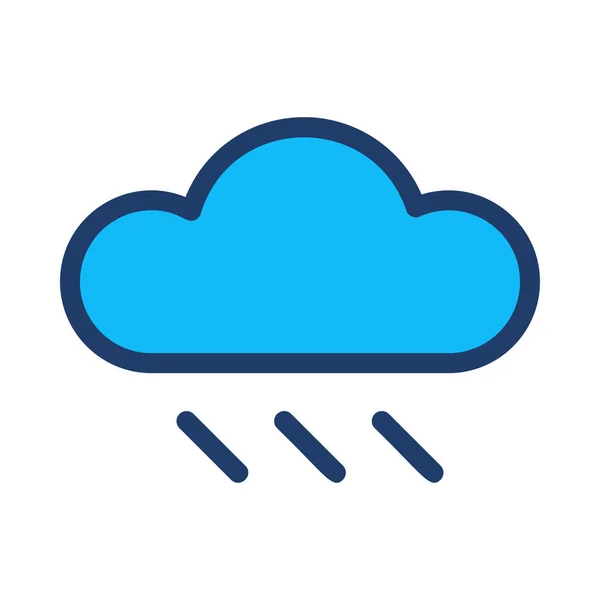 Regenachtige Wolk Pictogram Vectorillustratie — Stockvector