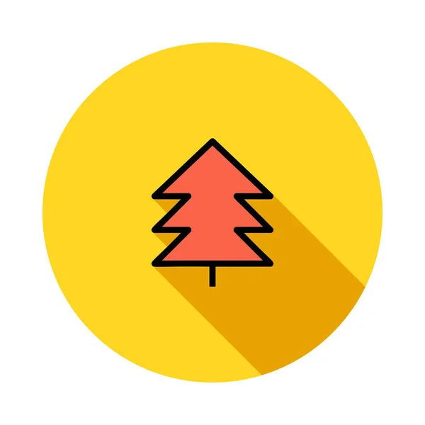 Árbol Abeto Navidad Icono Estilo Plano Vector Ilustración — Vector de stock