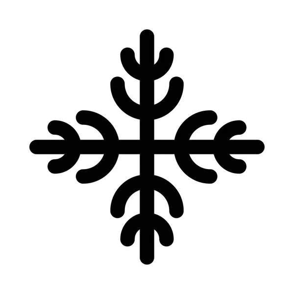 Christmas Decorative Snowflake Flat Style Icon Vector Illustration — Stock Vector