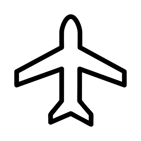 Ícone Plano Avião Isolado Fundo Branco Vetor Ilustração —  Vetores de Stock