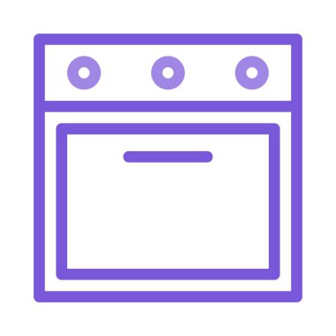 Fırın düz simgesi, vektör, illüstrasyon