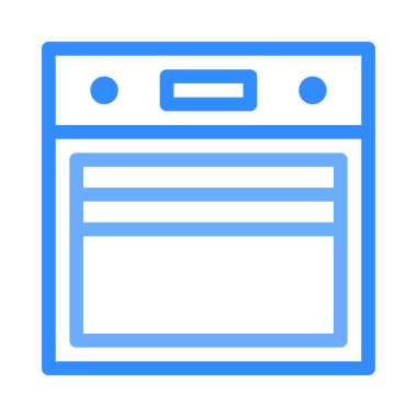 Fırın düz simgesi, vektör, illüstrasyon