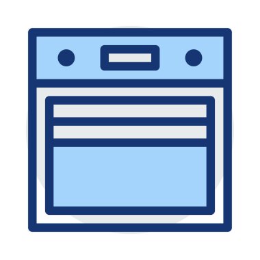 Fırın düz simgesi, vektör, illüstrasyon