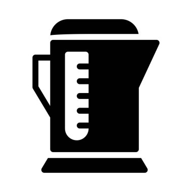 Elektrikli su ısıtıcısı düz simgesi, vektör, illüstrasyon