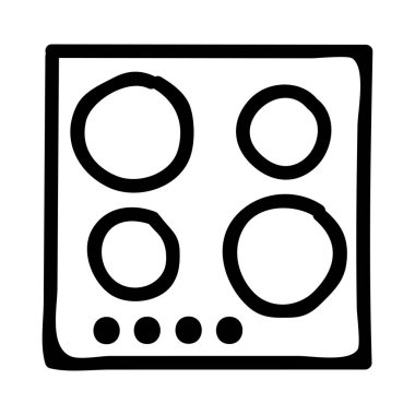 Fırın düz simgesi, vektör, illüstrasyon