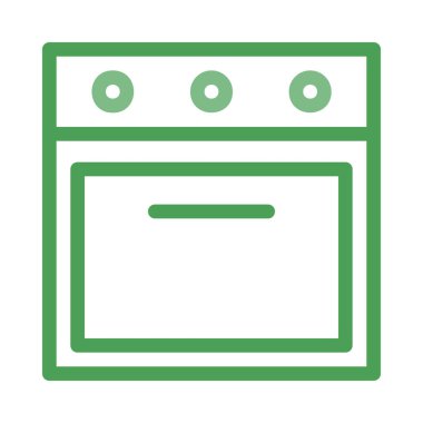 Fırın düz simgesi, vektör, illüstrasyon