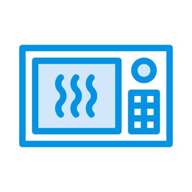 mikrodalga düz simgesi, vektör, illüstrasyon