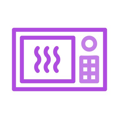 mikrodalga düz simgesi, vektör, illüstrasyon