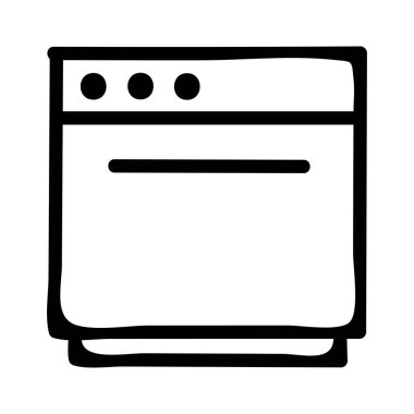 Fırın düz simgesi, vektör, illüstrasyon