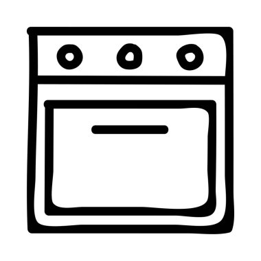 Fırın düz simgesi, vektör, illüstrasyon