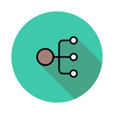 Web bağlantı renk simgesi. Vektör çizim