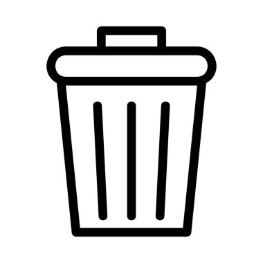 Mutfak çöp tenekesi düz simgesi, vektör, illüstrasyon