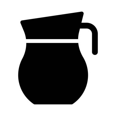 Sürahi düz simgesi, vektör, illüstrasyon