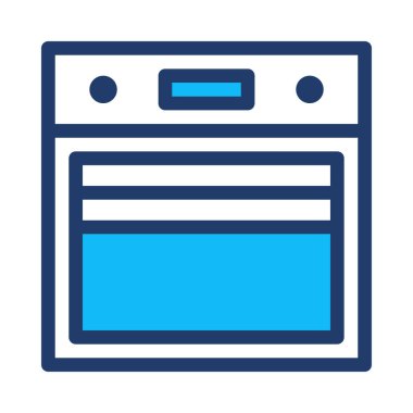 Fırın düz simgesi, vektör, illüstrasyon