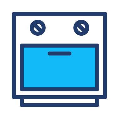 Fırın düz simgesi, vektör, illüstrasyon