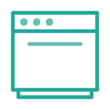 Fırın düz simgesi, vektör, illüstrasyon