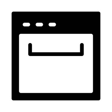 Fırın düz simgesi, vektör, illüstrasyon