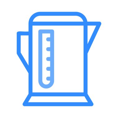 Elektrikli su ısıtıcısı düz simgesi, vektör, illüstrasyon