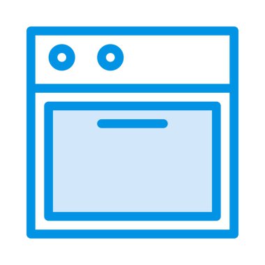 Fırın düz simgesi, vektör, illüstrasyon