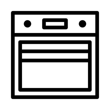Fırın düz simgesi, vektör, illüstrasyon