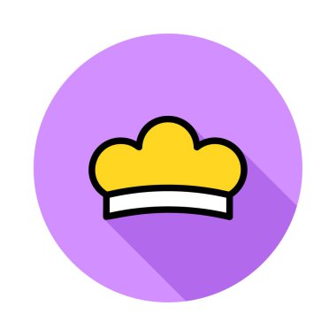 Chef şapka düz simgesi, vektör, illüstrasyon