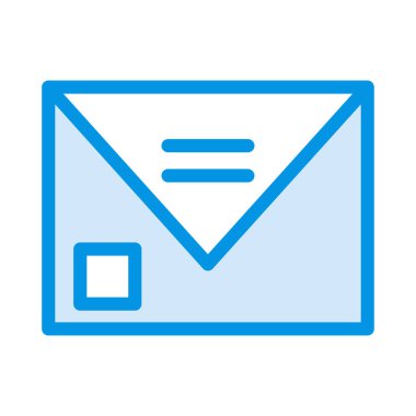 posta düz simgesi, vektör illüstrasyonu 