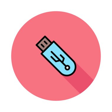 Web bağlantı renk simgesi. Vektör çizim