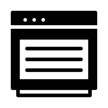 Fırın düz simgesi, vektör, illüstrasyon