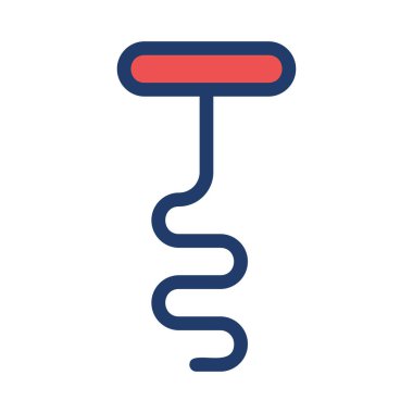 tirbuşon düz simgesi, vektör, illüstrasyon