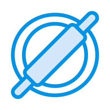 oklava düz plaka simgesi, vektör, illüstrasyon 