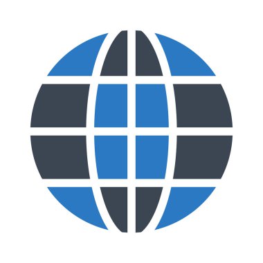 Dünya küre simgesi, sembol simge vektör çizim